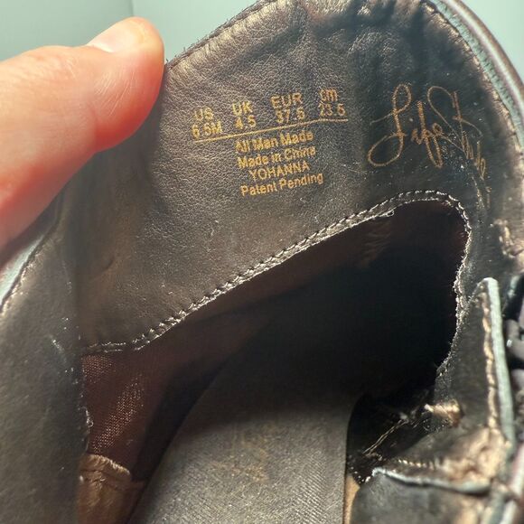 Life Stride Yohanna Dark Brown Heel Zip Buckle‎ Braided Trim Soft Ankle Boot 6.5 - Picture 5 of 7